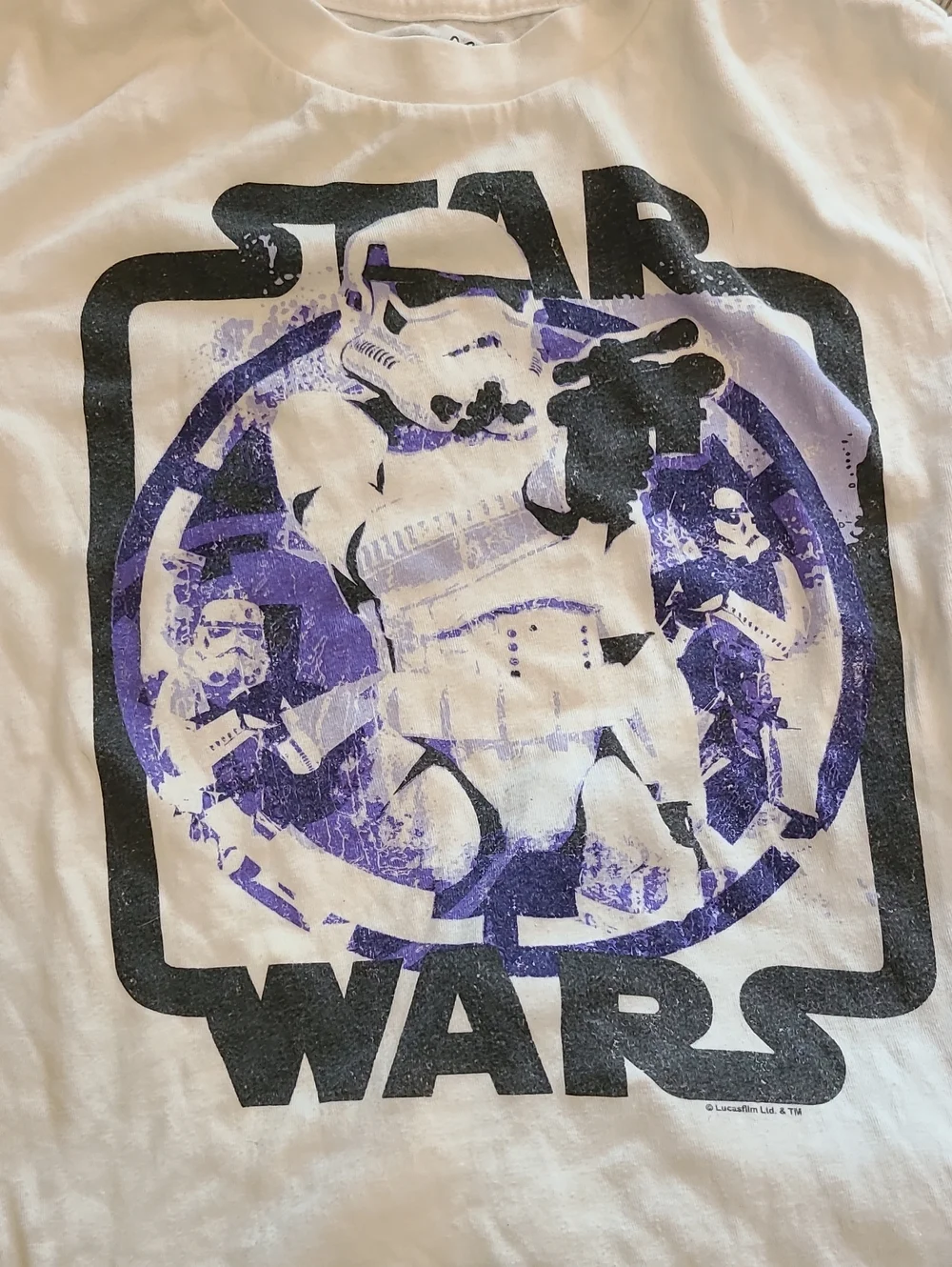 Star Wars White Graphic Tee & Black Shorts Set Small 7/8